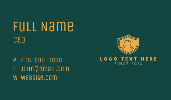 Gold Military Eagle Badge Business Card Design Image Preview