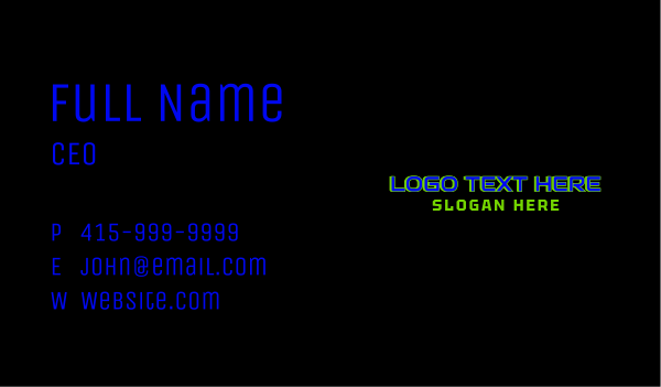 Generic Cyber Wordmark Business Card Design Image Preview