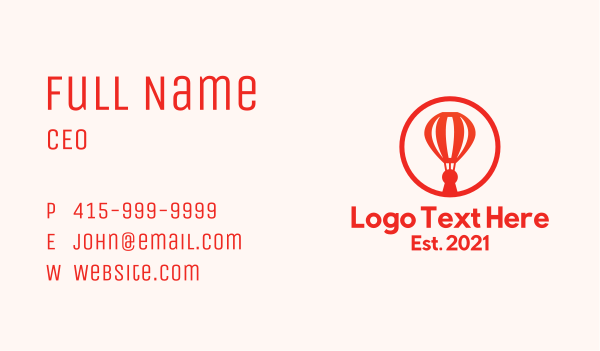 Keyhole Hot Air Balloon  Business Card Design Image Preview