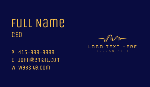 Wave Line Tech Business Card Design Image Preview