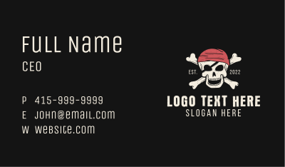 Undead Pirate Skull  Business Card