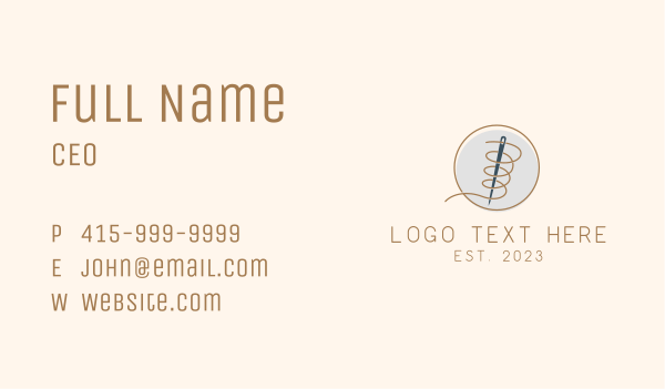 Tailoring Needle Thread Business Card Design Image Preview