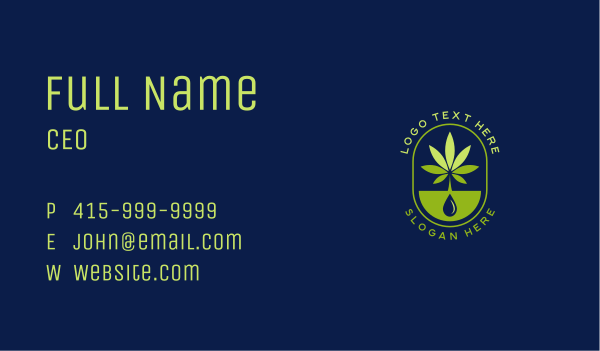 Marijuana Weed Sprout Business Card Design Image Preview