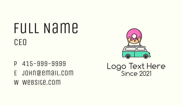 Donut Food Truck  Business Card Design Image Preview