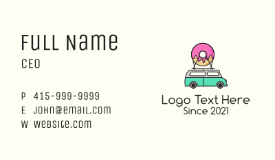 Donut Food Truck  Business Card Image Preview