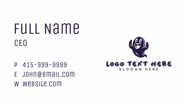 Spooky Horror Ghost Business Card Design Image Preview