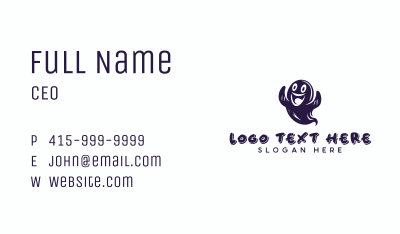 Spooky Horror Ghost Business Card Image Preview