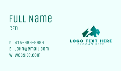 Lightning Bison Animal Business Card Image Preview