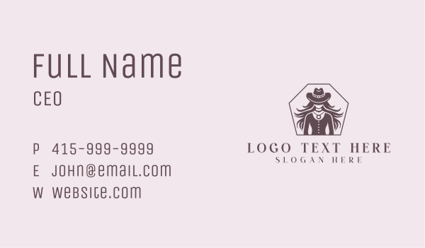 Rodeo Western Cowgirl Business Card Design Image Preview