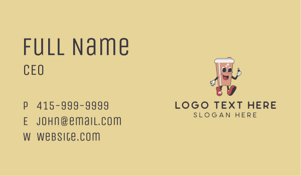 Retro Drink Mascot Business Card Design Image Preview