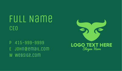 Green Bull Horns Business Card