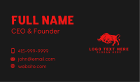 Red Wild Bull Business Card Image Preview