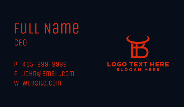 Red Horn Letter B   Business Card Design Image Preview