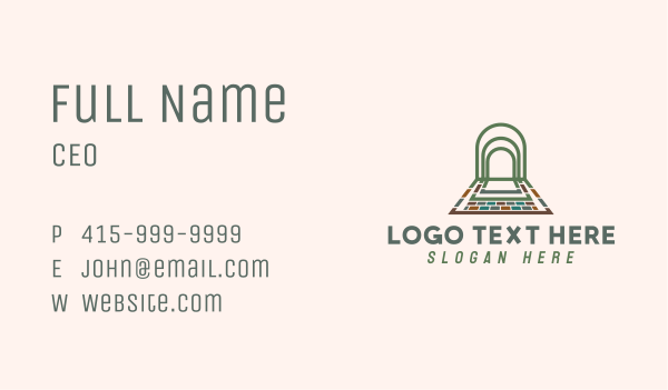 Brick Flooring Arch Business Card Design Image Preview