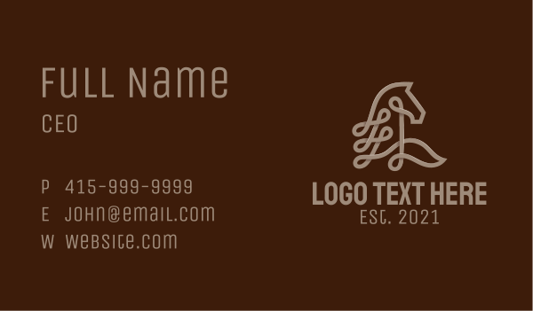 Brown Horse Loop Business Card Design Image Preview
