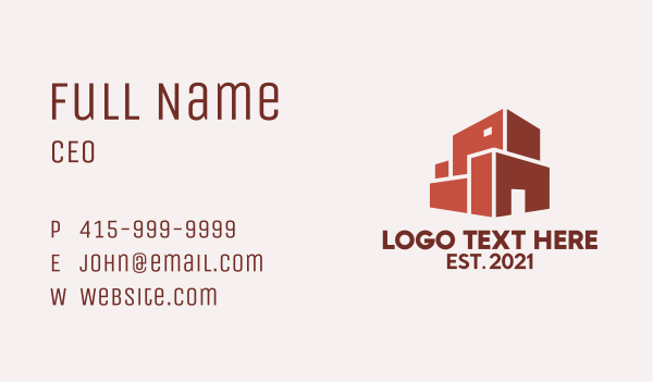 Red Building Warehouse  Business Card Design Image Preview