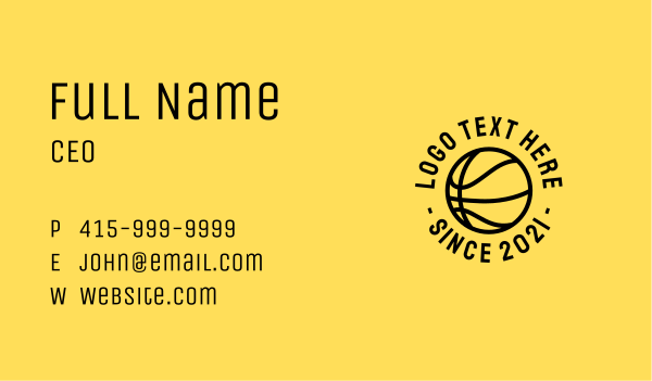 Basketball Ball Business Card Design Image Preview