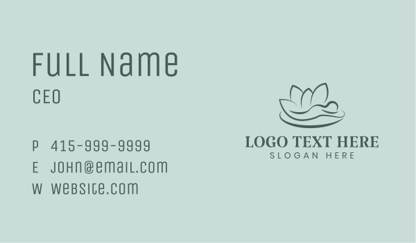Natural Lotus Massage Business Card Design Image Preview