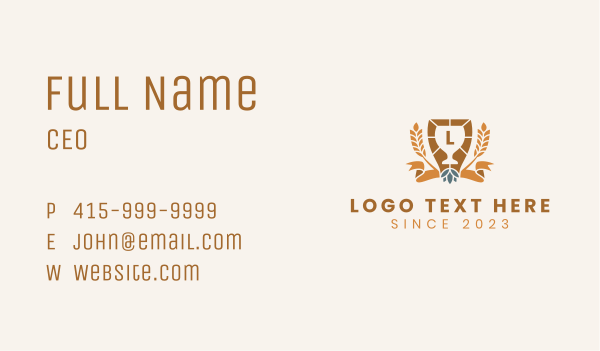 Organic Beer Brewery Letter  Business Card Design Image Preview