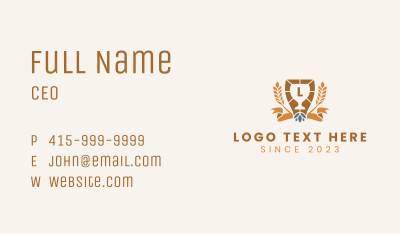 Organic Beer Brewery Letter  Business Card Image Preview