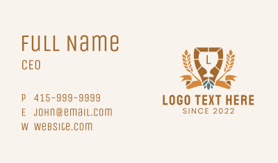 Organic Beer Brewery Letter  Business Card