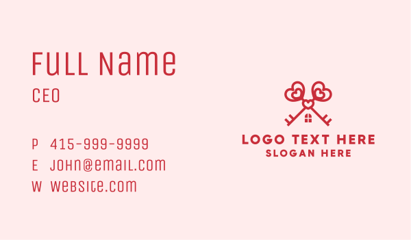 Romantic House Key Business Card Design Image Preview