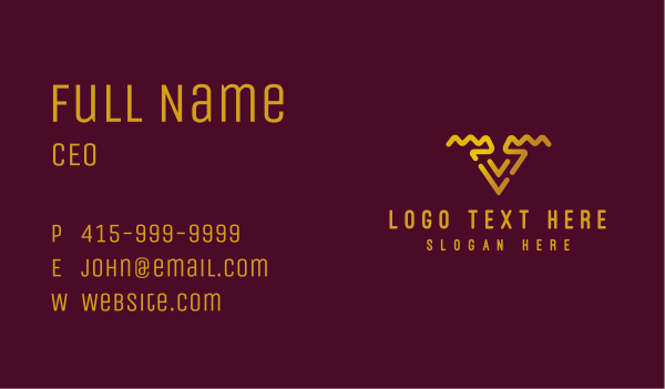 Golden Letter V Business Card Design Image Preview