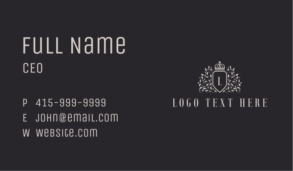 Royal Wreath Crown Business Card Design Image Preview
