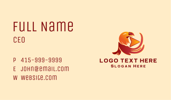 Eagle Play Button Business Card Design Image Preview