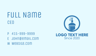 Blue Round Liquid Sanitizer Business Card Image Preview