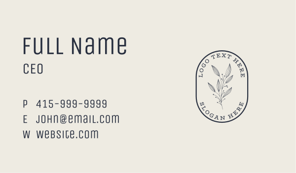 Natural Aesthetic Emblem Business Card Design Image Preview