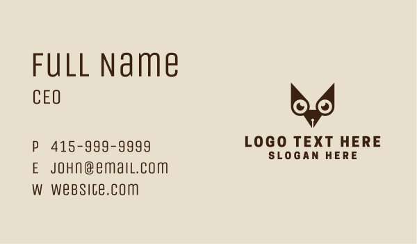 Owl Writer Pen Business Card Design Image Preview