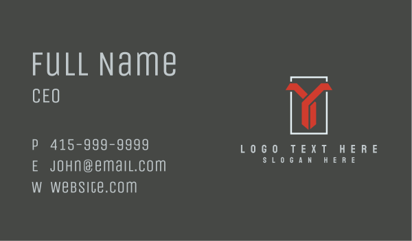Red Gamer Letter Y Business Card Design Image Preview