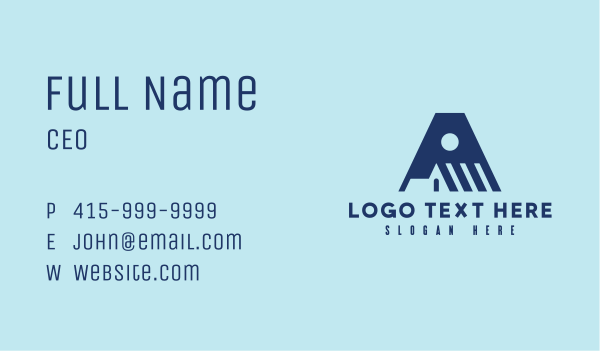 Blue Roof Letter A Business Card Design Image Preview