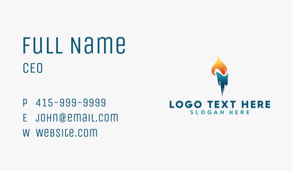 Cooling Flame Torch Business Card Design Image Preview