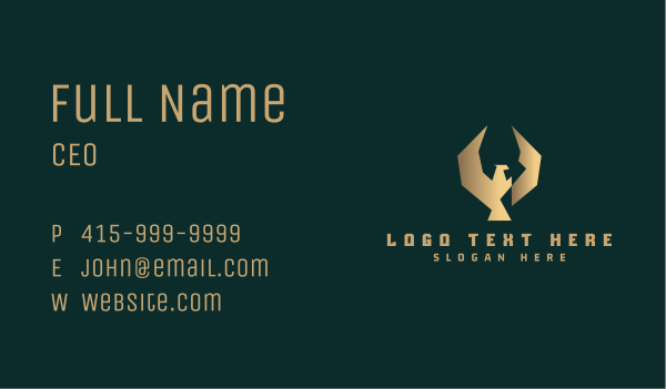 Golden Luxury Eagle Business Card Design Image Preview