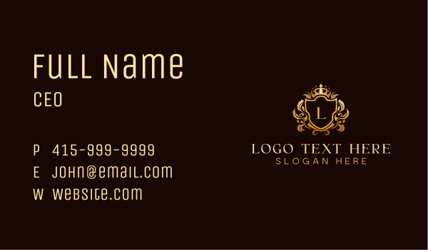 Premium Crown Crest Business Card Design Image Preview