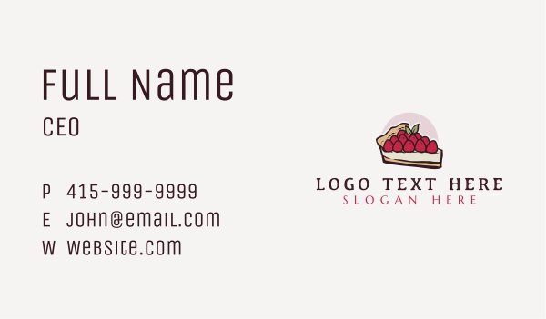 Sweet Tart Dessert Business Card Design Image Preview