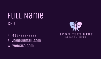 Butterfly Woman Beauty Business Card Image Preview