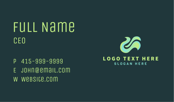 Abstract Liquid Wave Business Card Design Image Preview