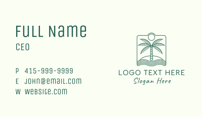 Palm Tree Beachside Business Card Image Preview