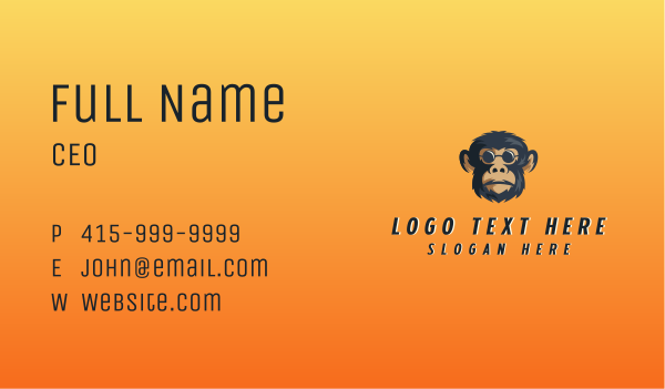 Monkey Sunglasses Mascot Business Card Design Image Preview