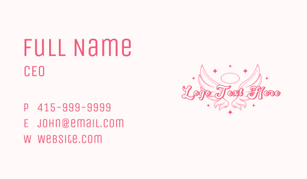 Angelic Wings Halo Business Card Design Image Preview