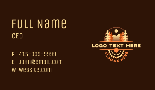 Pine Tree Wood Saw Business Card Design Image Preview