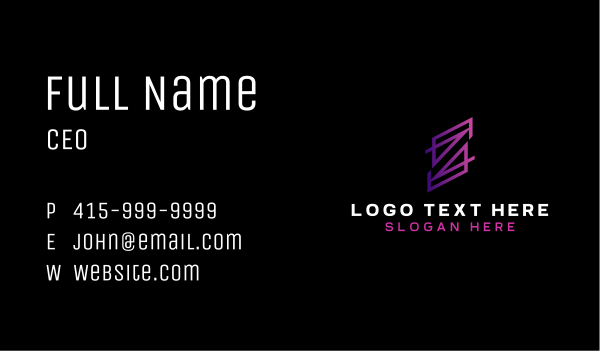 Letter Z Generic Tech Business Card Design Image Preview