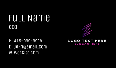 Letter Z Generic Tech Business Card Image Preview