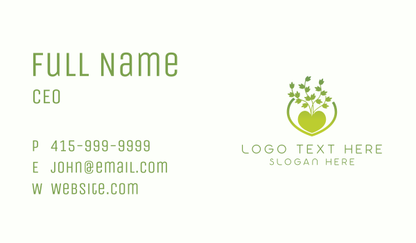 Eco Friendly Heart Plant Business Card Design Image Preview
