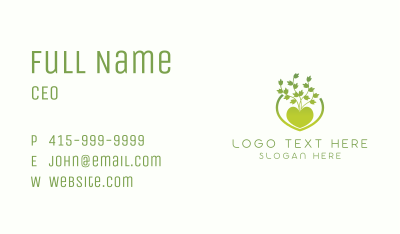 Eco Friendly Heart Plant Business Card Image Preview