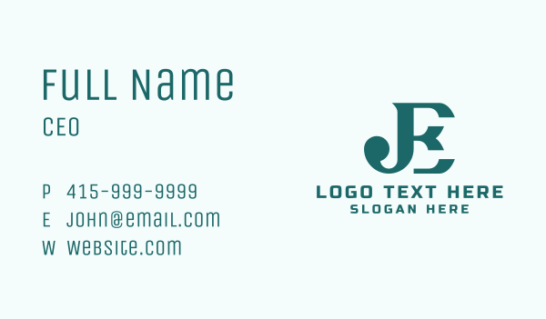 J & B Monogram Business Card Design Image Preview