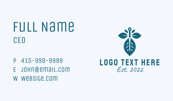 Acupuncture Leaf Needle  Business Card Design Image Preview